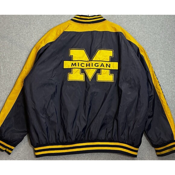 University of Michigan Wolverines Jacket XXL Steve & Barry’s Blue Yellow Bomber - Picture 6 of 6